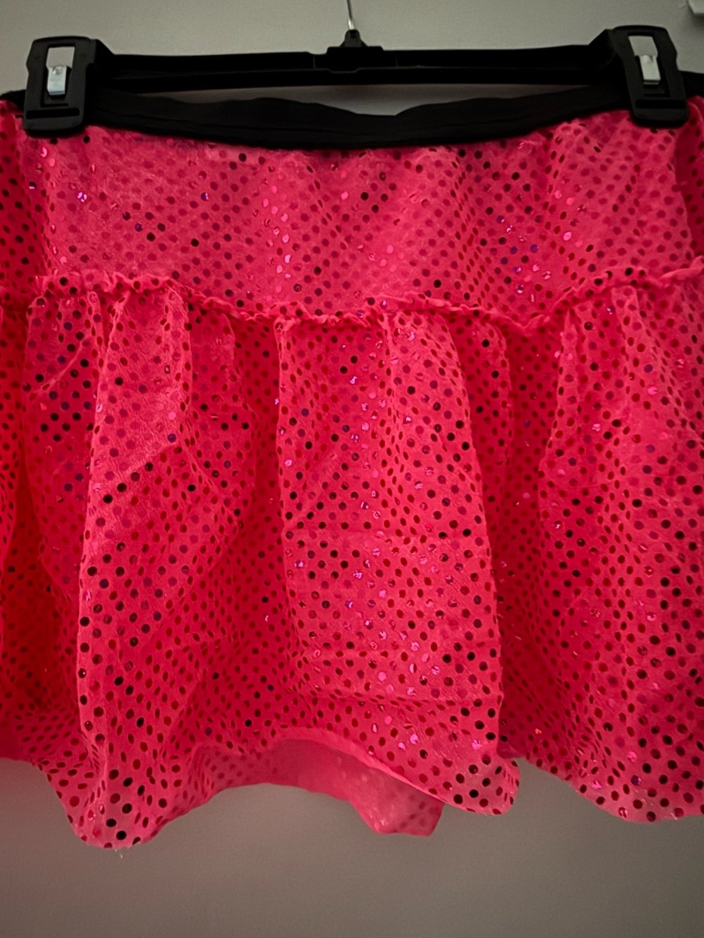 Pink Sequin Tiered Mini Skirt
